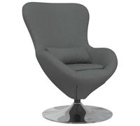 vidaXL Fauteuil œuf Gris foncé 63 x 73 x 90 cm Tissu, Salon, Chaise œuf pivotante Moderne, mobilier de Luxe pour intérieure, Fauteuil élégant et Solution Confort