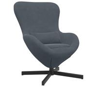 vidaXL Fauteuil œuf Chaise élégante Velours 63 x 73 x 90 cm Pivotant Gris foncé
