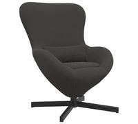 vidaXL Fauteuil œuf Gris foncé en Tissu Pelucheux