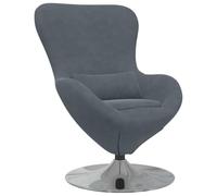vidaXL Fauteuil Œuf en velours gris foncé 1 place Accoudoirs réglables Style contemporain