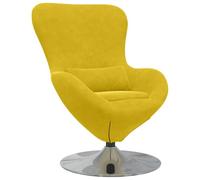 vidaXL Fauteuil œuf Jaune 63 x 73 x 90 cm Velours, Fauteuil Moderne, Siège Élégant, Velours, Confortable, Pivotant pour Détente à la Maison