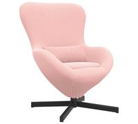 vidaXL Fauteuil Chaise Œuf en tissu bouclé pivotante Rose Design contemporain