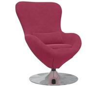 vidaXL Fauteuil œuf moderne Rouge bordeaux en velours 63×73×90 cm pivotant