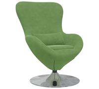 vidaXL Fauteuil œuf – Chaise lounge moderne en velours, pivotant, vert clair