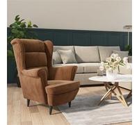 vidaXL Fauteuil velours marron Brun G