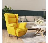 Vidaxl Fauteuil Jaune Moutarde Velours Jaune