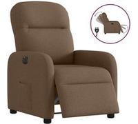 vidaXL Fauteuil inclinable électrique Marron Tissu Marron
