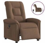 Fauteuil verstelbaar elektrisch stof bruin3303238