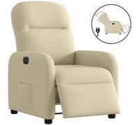 vidaXL Fauteuil 3302960 réglable électrique tissu crème Blanc G