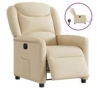 vidaXL Fauteuil verstelbaar elektrisch stof crÃmekleurig3303182 Blanc G