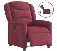 vidaXL Fauteuil verstelbaar elektrisch stof wijnrood3303177 Rouge G