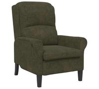 Vidaxl Fauteuil Contemporain Vert Armée Tissu, Bois Moyen Ergonomique