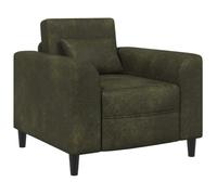 vidaXL Fauteuil Vert armée Simili Daim, Fauteuil Moderne, Chaise en suédine, siège Confortable pour Salon, Chambre, Design résistant aux Taches