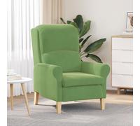 vidaXL Fauteuil Contemporain Vert Clair avec Un Bon Soutien pour Le Dos, Tissu Qui Tache Pas, Cadre en Bois stylé, Chaise Super Confortable de Taille Standard, siège en Velours pour l'intérieur