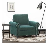 vidaXL Fauteuil Vert foncé 60 cm Velours Vert