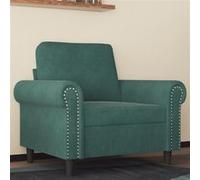 vidaXL Fauteuil chaise de relaxation inclinable avec repose-pied Velours vert foncé