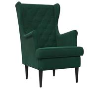 vidaXL Fauteuil Vert foncé Velours, Fauteuil Moderne, Confortable pour Salon, élégant en Velours, Assise Douillette pour Chambre, Coin Lounge Chic