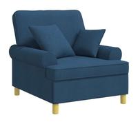 vidaXL Fauteuil XL avec Coussins Bleu Tissu