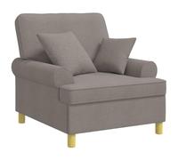 vidaXL Fauteuil XL avec Coussins Taupe Tissu