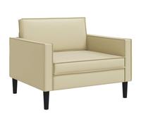 vidaXL Fauteuil XL Crème Simili Cuir