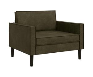 vidaXL Fauteuil XL Vert armée Simili Daim