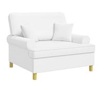 vidaXL Fauteuil XXL avec Coussins Blanc Tissu