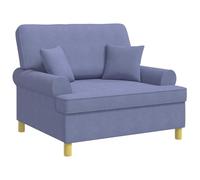 vidaXL Fauteuil XXL avec Coussins Bleu Denim Tissu