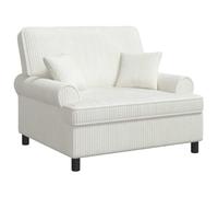 vidaXL Fauteuil XXL avec Coussins Crème Tissu à 1,5 Lignes
