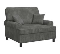 vidaXL Fauteuil XXL avec Coussins Gris Clair Tissu à 1,5 Lignes