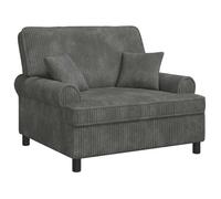 vidaXL Fauteuil XXL avec Coussins Gris Clair Tissu à 1,5 Lignes