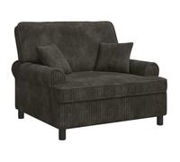 vidaXL Fauteuil XXL avec Coussins Marron foncé Tissu à 1,5 Lignes