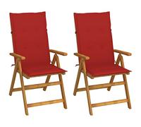 vidaXL Fauteuils pliants inclinables (Lot de 2) avec Coussins,