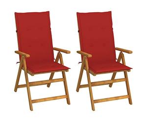 vidaXL Fauteuils pliants inclinables (Lot de 2) avec Coussins,