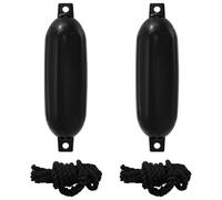 vidaXL Fenders de Bateau 2 pc Ø 11 x 40 cm Noir PVC, Équipements Marins, Design Moderne, étanche, Bumper de Bateau, Pare-Chocs de Port, Protecteur de Vaisseau