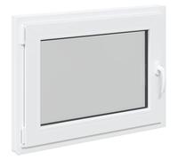vidaXL Fenêtre de cave RISOR blanche 80 x 50 cm PVC et verre – isolation thermique et acoustique