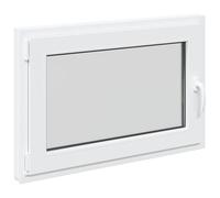 vidaXL Fenêtre de sous-Sol RISOR 90 x 70 cm PVC et Verre Blanc, sous-Sol, Isolation Thermique Moderne et Durable pour fenêtres, Accessoires en Verre PVC insonorisés
