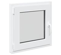 vidaXL Fenêtre de sous-sol RISOR 60 x 60 cm PVC et verre Isolation thermique Blanc