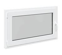 vidaXL Fenêtre de sous-sol RISOR 100 x 60 cm PVC et verre Blanc, Sous-sol, Isolation thermique moderne et durable pour fenêtres, accessoires en verre PVC insonorisés