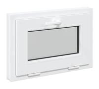 vidaXL Fenêtre de sous-Sol RISOR 60 x 40 cm PVC et Verre Blanc, Conception de sous-Sol Moderne, Installation de fenêtre rectangulaire, fenêtres PVC durables pour lumière et Ventilation