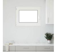 vidaXL Fenêtre de cave RISOR blanche 80 x 50 cm PVC et verre – isolation thermique et acoustique