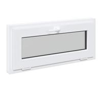 vidaXL Fenêtre de sous-Sol RISOR 90 x 40 cm PVC et Verre Blanc, Conception de sous-Sol Moderne, Installation de fenêtre rectangulaire, fenêtres PVC durables pour lumière et Ventilation
