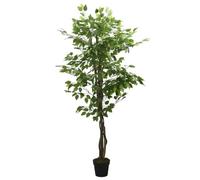 vidaXL Ficus Artificiel 630 Feuilles, Arbre Artificiel avec Pot, Fausse Plante, Décoration d'Entrée Salle de Séjour Bureau, 120 cm Vert