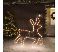 vidaXL Figure de renne de Noël avec 72 LED Blanc chaud 57x55x4,5 cm 343296