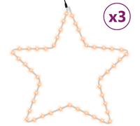 vidaXL Figures d'étoiles de Noël avec 48 LED 3 pcs Blanc chaud 56 cm