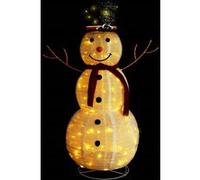 vidaXL Figurine de bonhomme de neige de Noël à LED Tissu 120 cm G