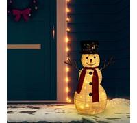 vidaXL Figurine de bonhomme de neige de Noël à LED Tissu 60 cm