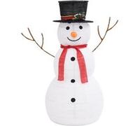 vidaXL Figurine de bonhomme de neige de Noël à LED Tissu 90 cm G