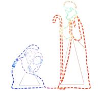 Figurine de Noël Marie et Joseph avec 264 LED 40x55 et 38x100cm
