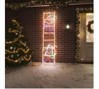 vidaXL Figurine Père Noël sur Echelle Pliable avec 552 LED Décoration de Noël Ornement de Vacances Décoration de Fête Salle 343291