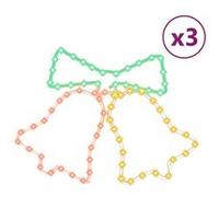 3154280 vidaXL Figurines de cloches de Noël avec 72 LED 3 pcs 50x56 cm